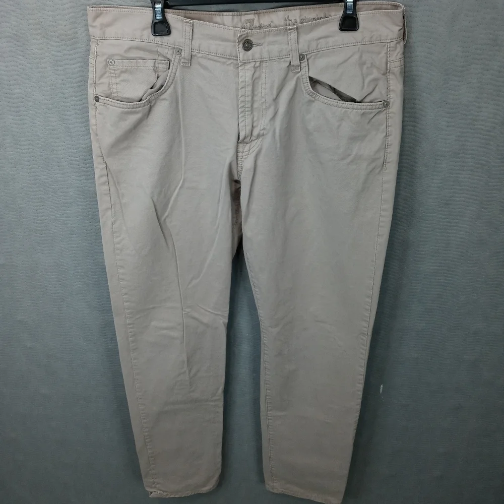 7 For All Mankind The Straight men's wheat jeans. Sz 36x32. Rise 10